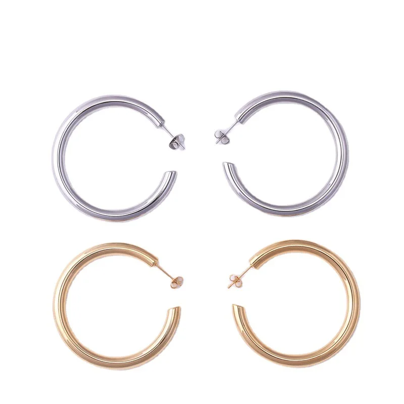Fashion Earrings Trend 2021 Stainless Steel Earrings Gold 18k Plated Solid Cc Shape Large Hoop Titanium Earrings
Fashion Earrings Trend 2021 Stainless Steel Earrings Gold 18k Plated Solid Cc Shape Large Hoop Titanium Earrings