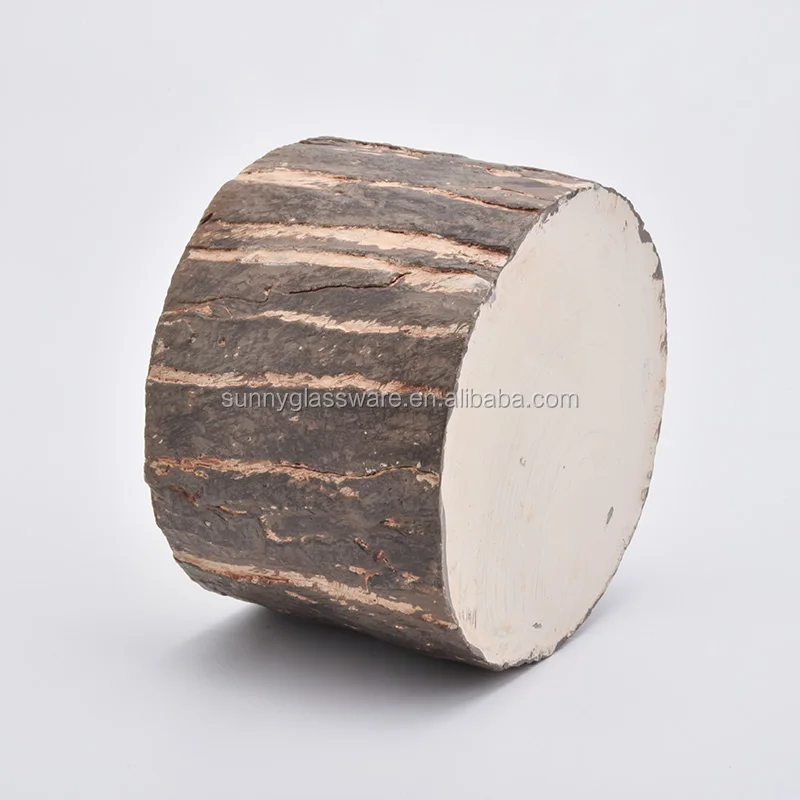 short concrete candle containers with tree design