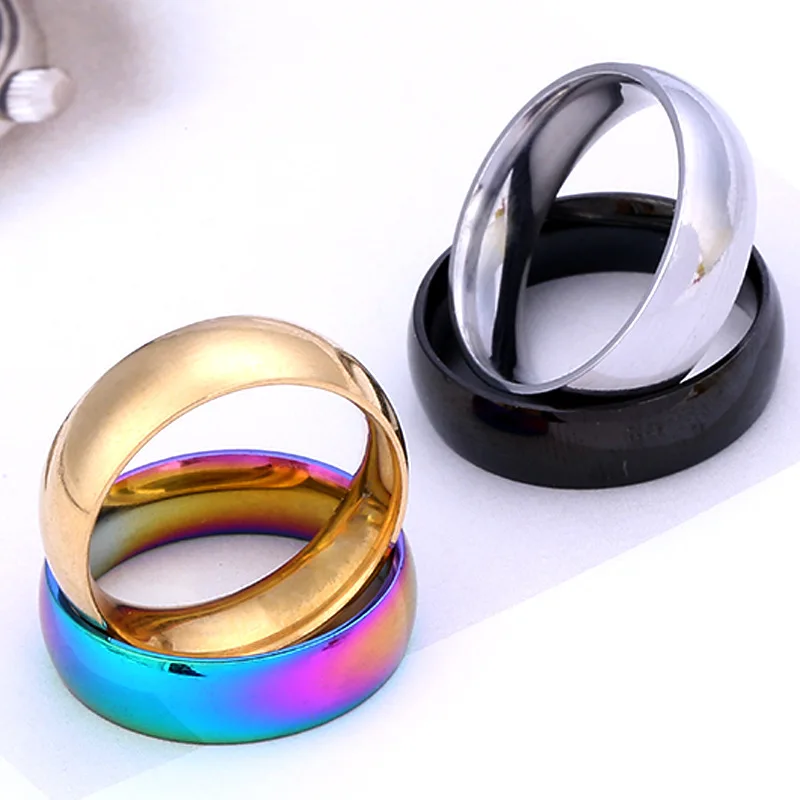jewelry manufacturer 6mm inner outer arc spherical light plate five colors stainless steel ring
jewelry manufacturer 6mm inner outer arc spherical light plate five colors stainless steel ring