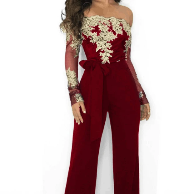 Wholesale elegant off shoulder lace jumpsuit women long sleeve romper wide leg pants trouser sexy women jumpsuit
Wholesale elegant off shoulder lace jumpsuit women long sleeve romper wide leg pants trouser sexy women jumpsuit