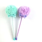 New stationery korea style fur pom pom roller ball point ballpoint pens