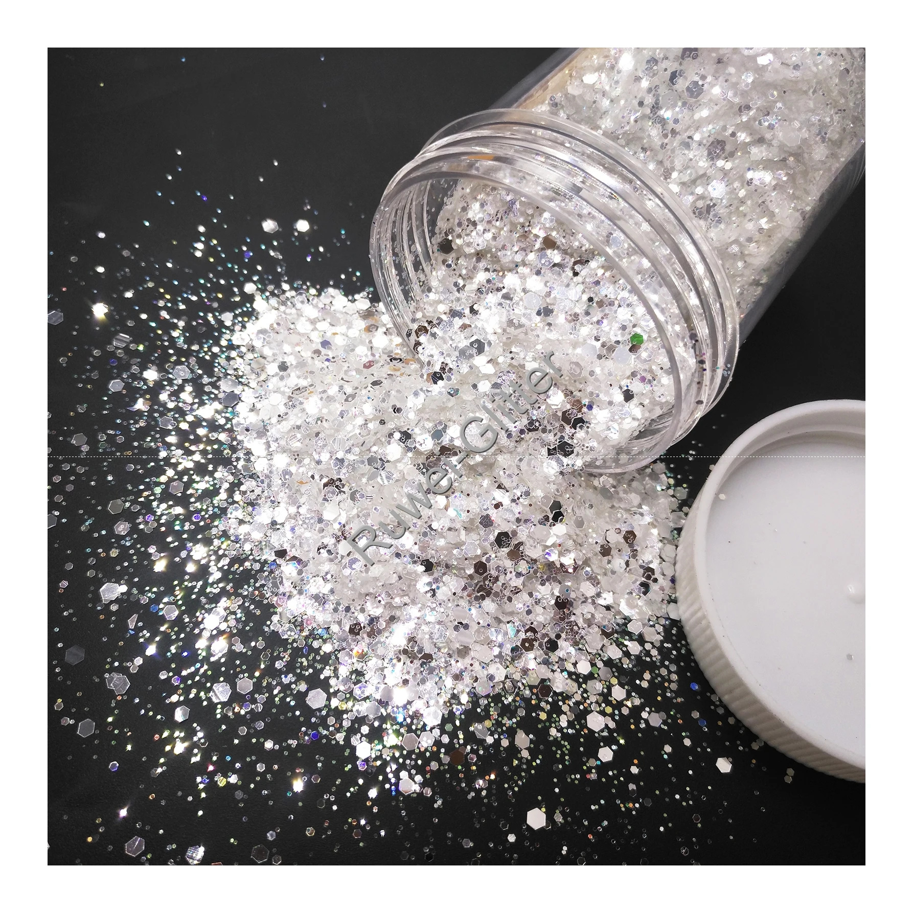 Wholesale Rainbow Iridescent White Diamond Mirror Effect Mixed Size Glitter Silver Chunky Glitter BOX
Wholesale Rainbow Iridescent White Diamond Mirror Effect Mixed Size Glitter Silver Chunky Glitter BOX