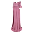 Solid Color Private Label High Quality Lace Maternity Clothing Short Sleeve Dress for Women