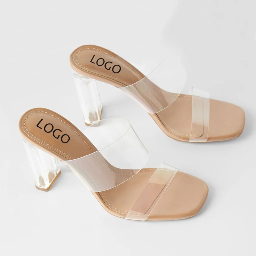 Square toe ladies heel shoes transparent block heels ladies custom heeled sandals, Beige
Square toe ladies heel shoes transparent block heels ladies custom heeled sandals, Beige