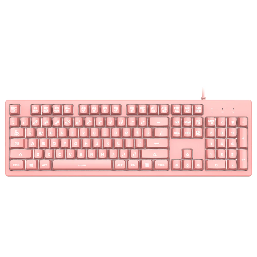 104-key ergonomic USB wired backlit mechanical film two-color injection computer keyboard
104-key ergonomic USB wired backlit mechanical film two-color injection computer keyboard