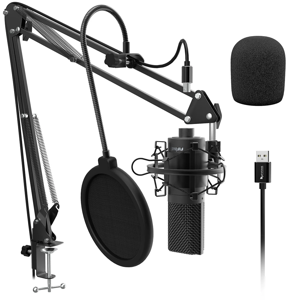 Fifine Condenseur Microphone USB De Bureau Mac Studio D'enregistrement Microphone pour Ordinateur Portable K780