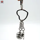 High quality wholesales custom logo with small bell christmas gift heart metal keychains