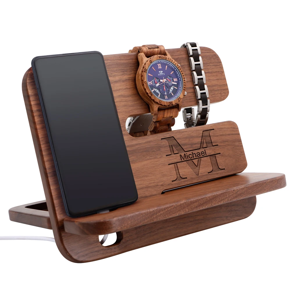 Put Your LOGO Natural Walnut Wood Phone Docking Station OEM Custom Key Holder Wallet Stand Watch Organizer Men Gift
Put Your LOGO Natural Walnut Wood Phone Docking Station OEM Custom Key Holder Wallet Stand Watch Organizer Men Gift