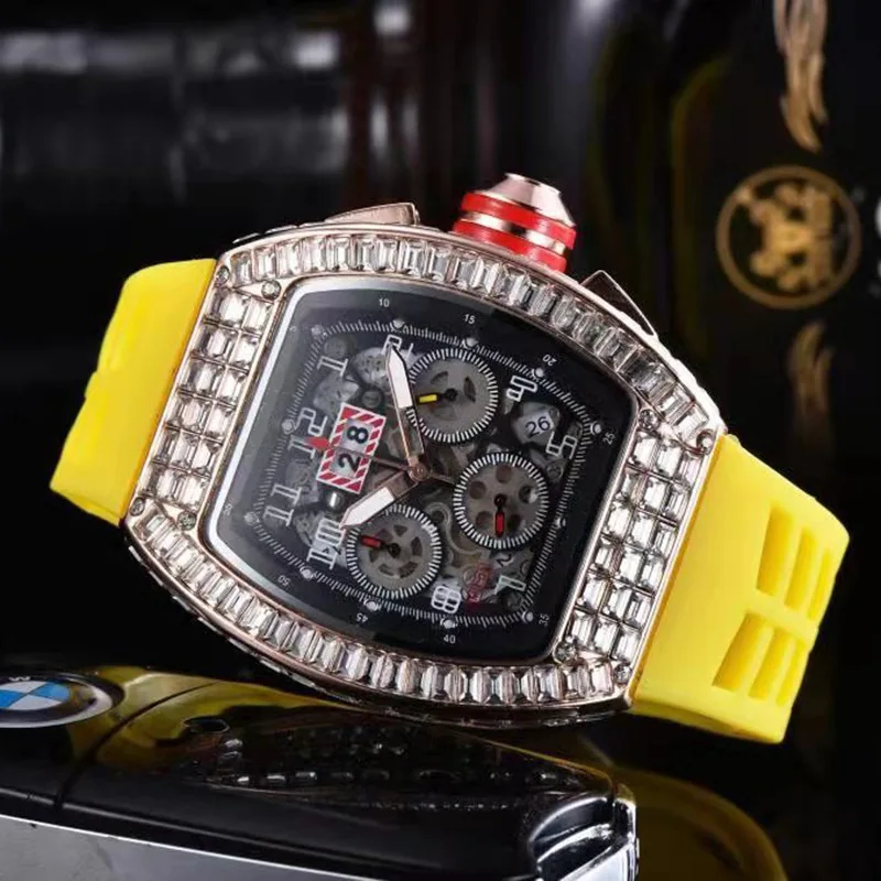Diamond Watch Men Luxury Richard Mens Watches Quartz WristWatch Silicone Strap Male Relogio Masculino Clock Gift Drop shipping
Diamond Watch Men Luxury Richard Mens Watches Quartz WristWatch Silicone Strap Male Relogio Masculino Clock Gift Drop shipping