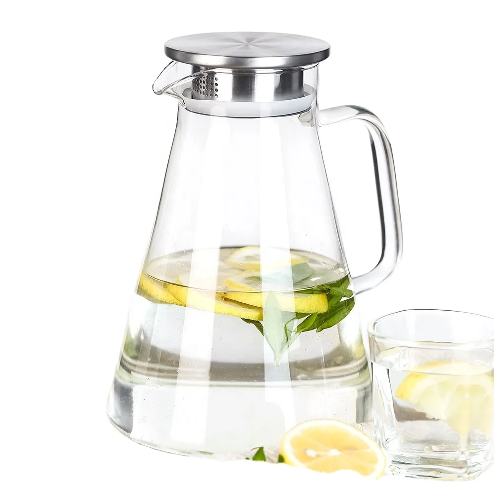 Hot sale cold/hot Borosilicate Glass Tea Pitcher For Ice Water Beverage Drinks | Stainless Steel Lid | Handle Strainer
Hot sale cold/hot Borosilicate Glass Tea Pitcher For Ice Water Beverage Drinks | Stainless Steel Lid | Handle Strainer