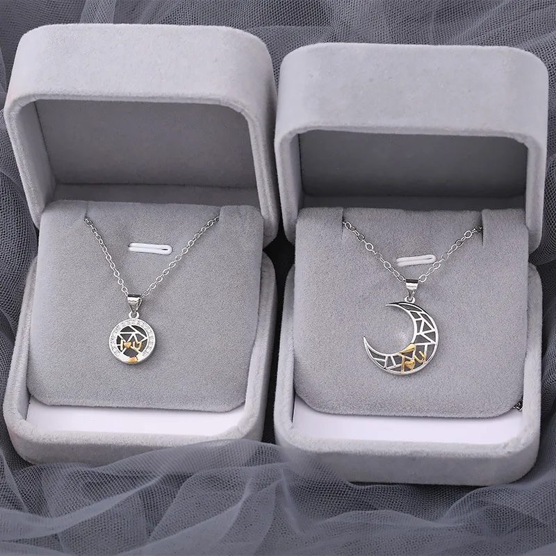Valentine's Day Best Gift Couple Match Heart Hollow Micro Zircon Stainless Steel Necklace Sun & Moon Lovers I Love You Necklace
Valentine's Day Best Gift Couple Match Heart Hollow Micro Zircon Stainless Steel Necklace Sun & Moon Lovers I Love You Necklace