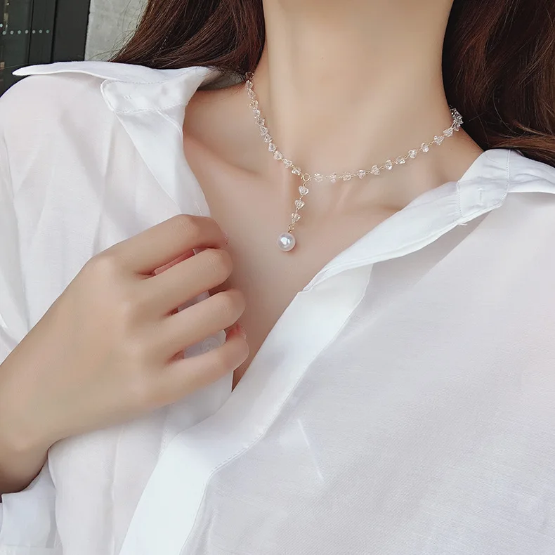 JUHU Irregular Artificial Crystal Pearl Pendant Clavicle Chain Simple Net Red Fashion Short Necklace
JUHU Irregular Artificial Crystal Pearl Pendant Clavicle Chain Simple Net Red Fashion Short Necklace