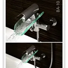Wenzhou Faucet Manufacturer art style glass led Shower Tap Hot and Cold Water Mixer Shower Mixer Faucet