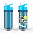 500ml custom print pattern tritan plastic water bottle with straw insulated