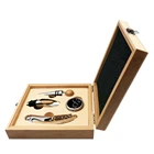 Set Corkscrew Gift Set Cool Bamboo Wooden Box 4 Pieces Bamboo Accessories Wine Gift Set And Bamboo Corkscrew Gift Set