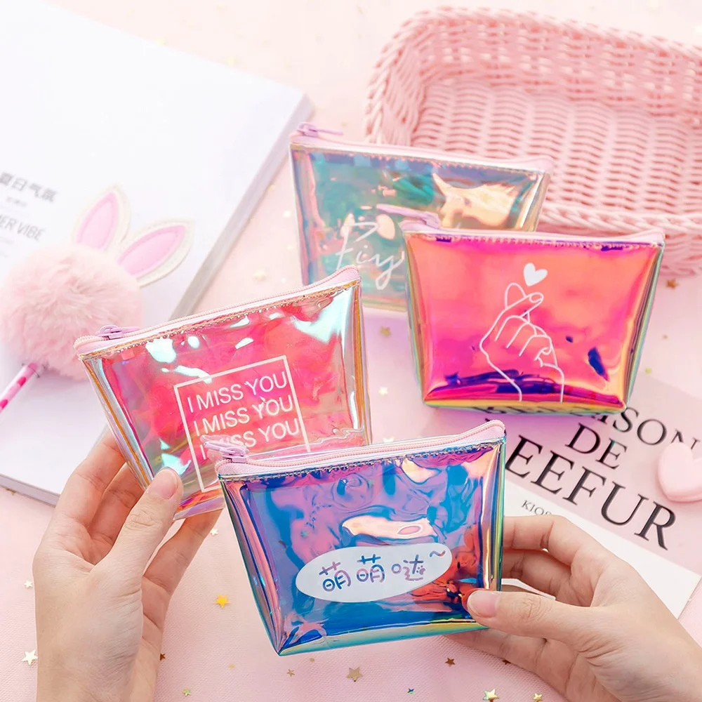TPU waterproof and oil proof material laser colorful fashion zipper transparent clear holographic coin purse
TPU waterproof and oil proof material laser colorful fashion zipper transparent clear holographic coin purse