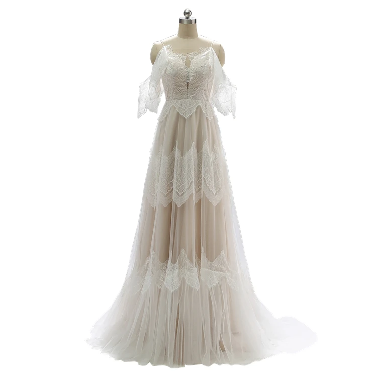 100% real picture FANWEIMEI#1241 Spaghetti StrapVintage Nude Bohemian Lace Boho Beach Gown Wedding Dress In Stock Ready To Ship
100% real picture FANWEIMEI#1241 Spaghetti StrapVintage Nude Bohemian Lace Boho Beach Gown Wedding Dress In Stock Ready To Ship