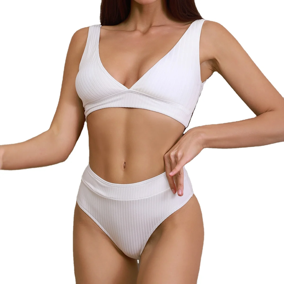 New hot sale swimsuit sexy deep V neck wide shoulder strap comfortable high waist bikini swimsuits set
New hot sale swimsuit sexy deep V neck wide shoulder strap comfortable high waist bikini swimsuits set