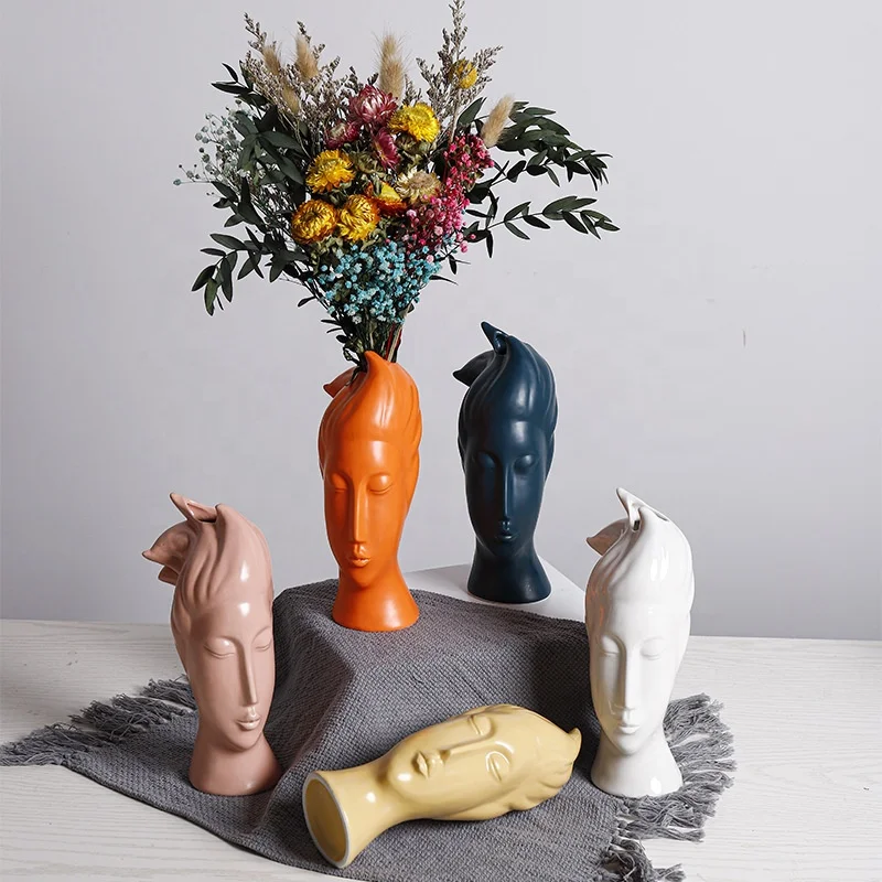 China Dehua factory handmade ceramic flower vase long human face design porcelain artificial flower pot, Blue , white , orange , yellow , pink
China Dehua factory handmade ceramic flower vase long human face design porcelain artificial flower pot, Blue , white , orange , yellow , pink