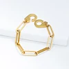 BAOYAN Stainless Steel Handcuff Bracelet Gold Chain Bracelets For Women Men