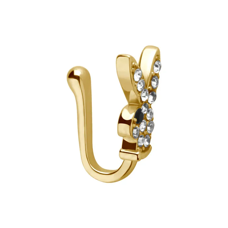 Fashion trend U-shaped rabbit nose clip titanium steel diamond-studded rabbit nose clip couples no hole nose clip
Fashion trend U-shaped rabbit nose clip titanium steel diamond-studded rabbit nose clip couples no hole nose clip