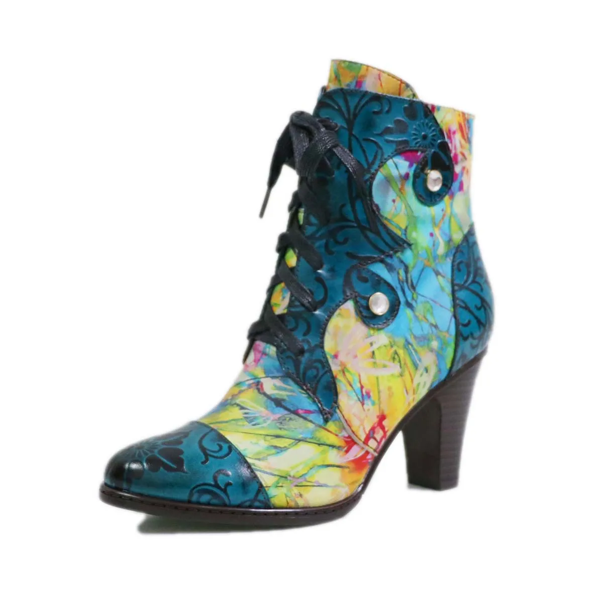 Painted Flowers Ethnic Style Ladies Boots Plus Size High Heel Pointed Zipper Cross Straps Women Ankle Boots
Painted Flowers Ethnic Style Ladies Boots Plus Size High Heel Pointed Zipper Cross Straps Women Ankle Boots
