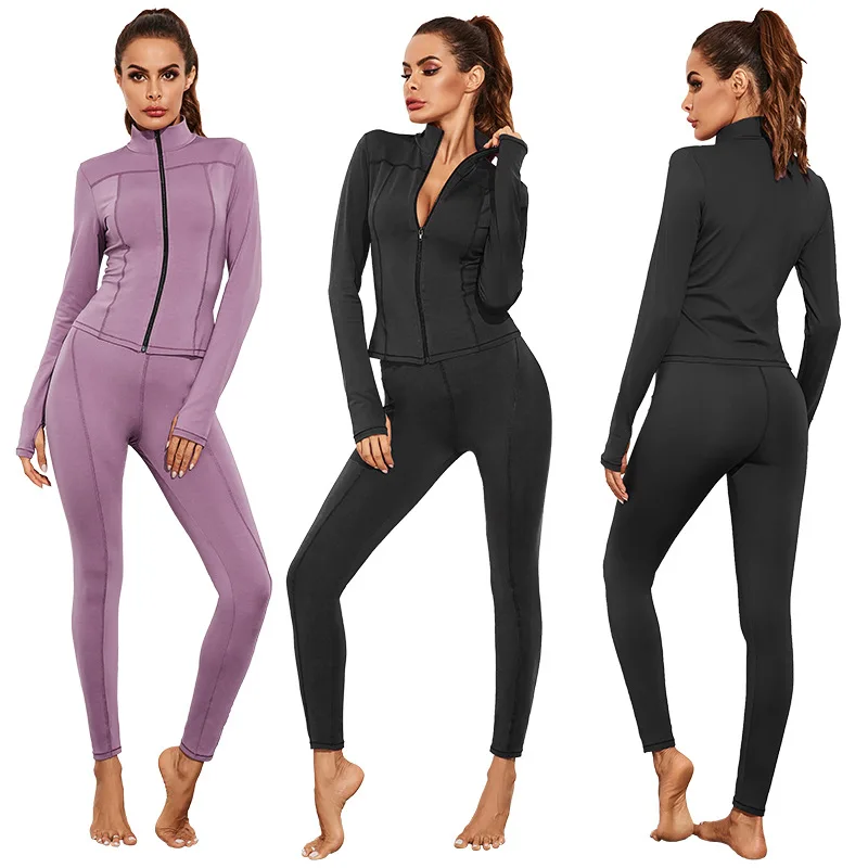 Custom Logo Seamless Yoga Set Workout Clothes Women Tracksuit Set Two Pieces Long Sleeve for Yoga Gym Running, Purple/black
Custom Logo Seamless Yoga Set Workout Clothes Women Tracksuit Set Two Pieces Long Sleeve for Yoga Gym Running, Purple/black
