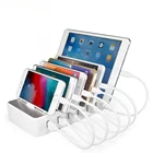 Best selling Amazon 6 port white USB charging station for mobile phones, tablets, ipad (without data cable)