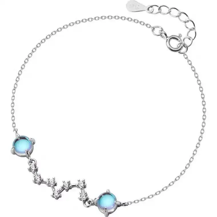 Adjustable Simple Copper Jewelry Moonstone Bracelet Zircon Big Dipper Crystal Moon Stone Charm Bracelet, As picture
Adjustable Simple Copper Jewelry Moonstone Bracelet Zircon Big Dipper Crystal Moon Stone Charm Bracelet, As picture