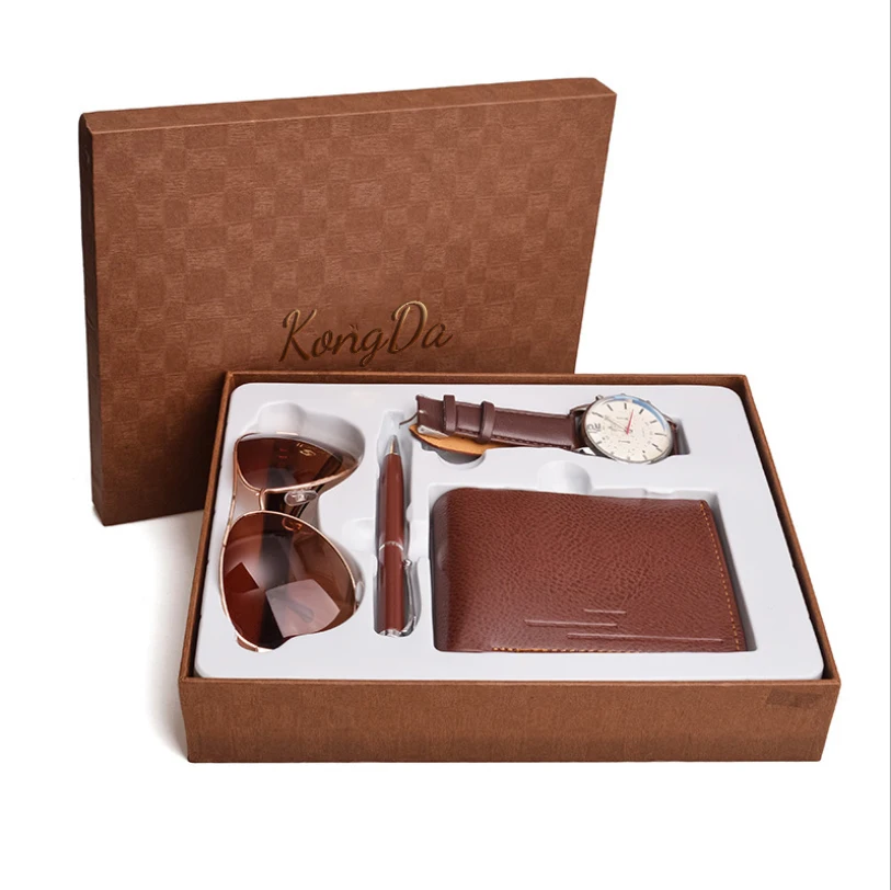 Business gift set fashion glasses men leather quartz watches Multi-card wallet watch gift set
Business gift set fashion glasses men leather quartz watches Multi-card wallet watch gift set