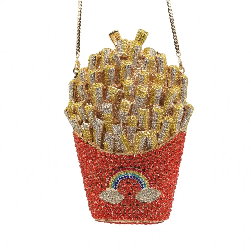 Wedding party diamond clutch women evening bag handbag luxury bling crystal rhinestone french fries purse, Gold, silver, blue, green,
Wedding party diamond clutch women evening bag handbag luxury bling crystal rhinestone french fries purse, Gold, silver, blue, green,