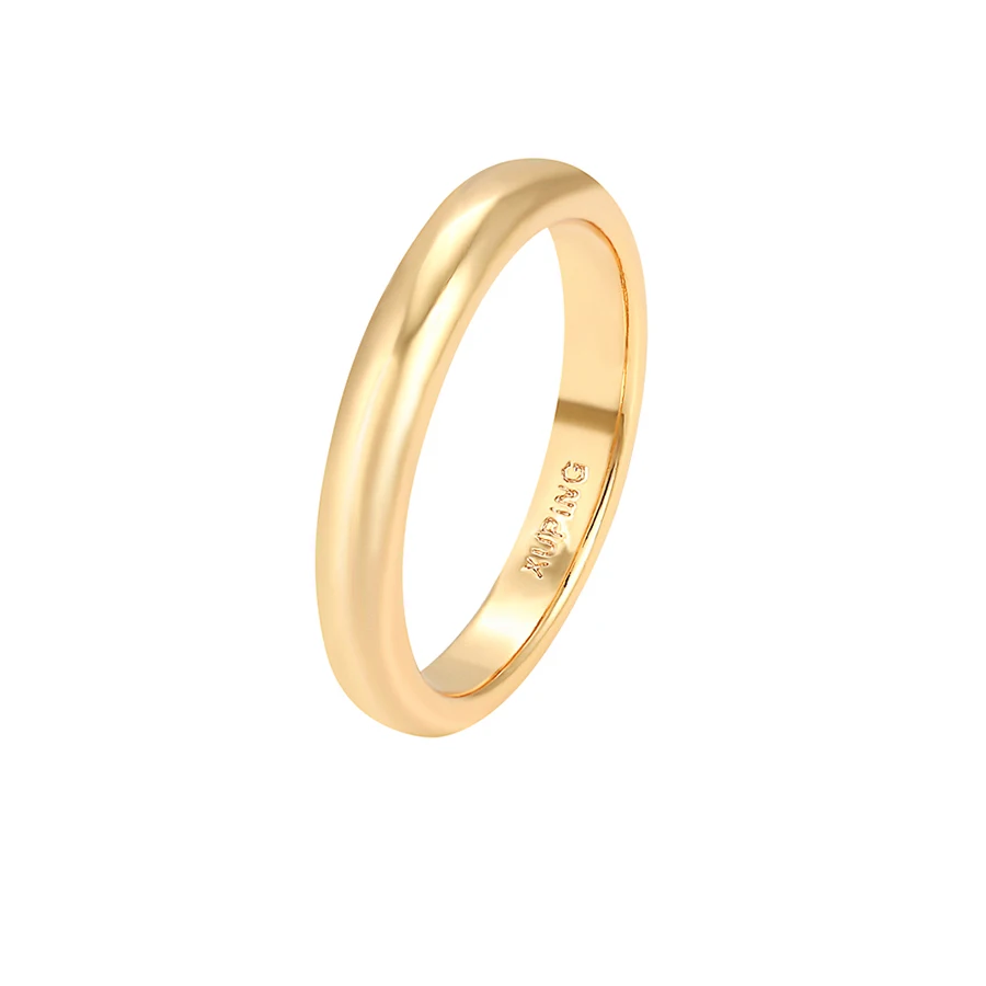 

16123 Xuping 3mm dubai gold color plated unisex plain ring jewelry, 24k gold color