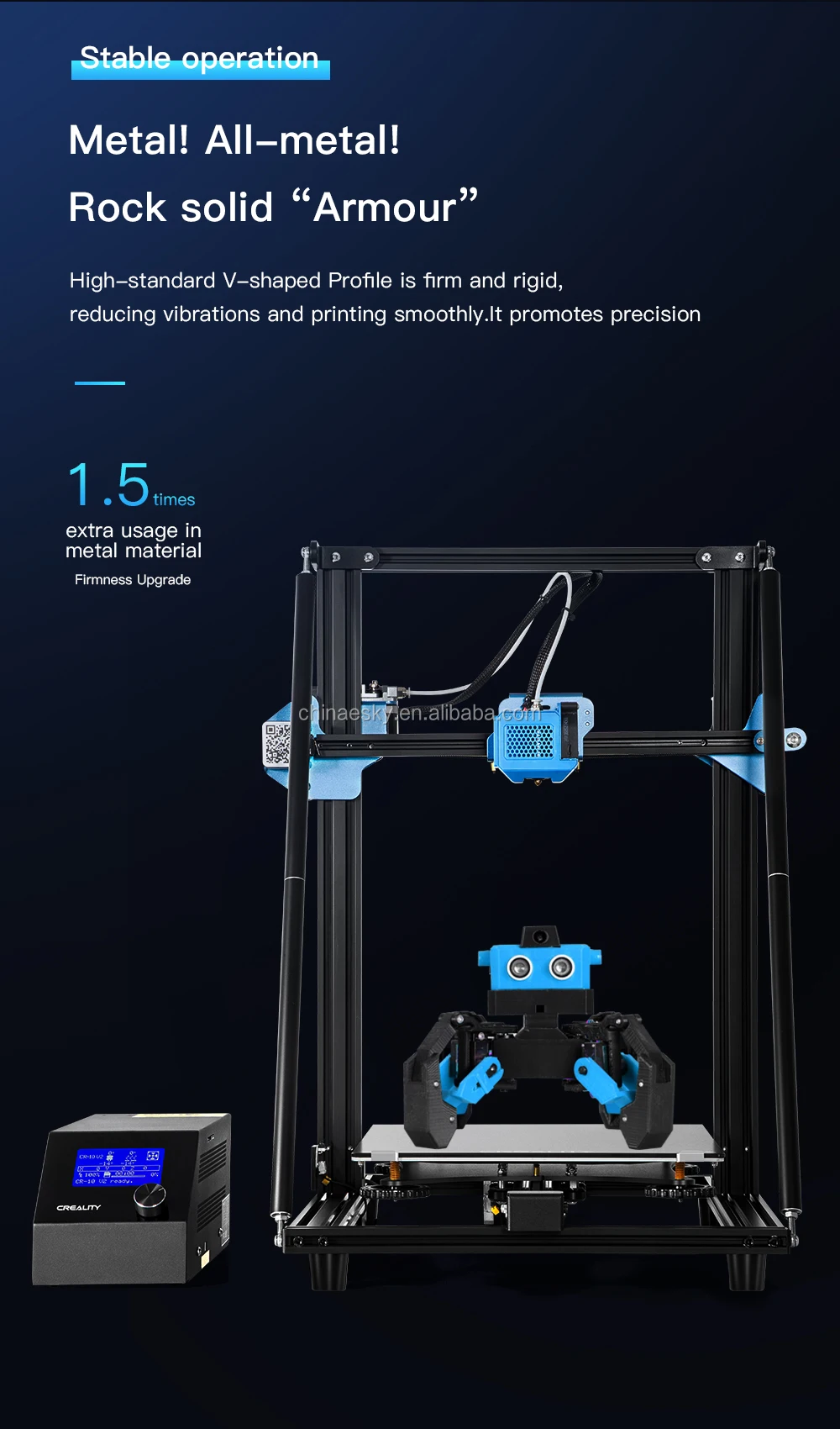 noiseless large build size CR 10V2 3d printer kit with top-quality innovatory 3d printing printer accessories filament