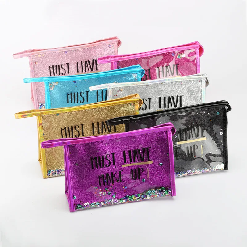 Low MOQ Custom Logo Waterproof Clear Holographic Shiny PU PVC Bag Makeup Cosmetic Bags, Colorful
Low MOQ Custom Logo Waterproof Clear Holographic Shiny PU PVC Bag Makeup Cosmetic Bags, Colorful