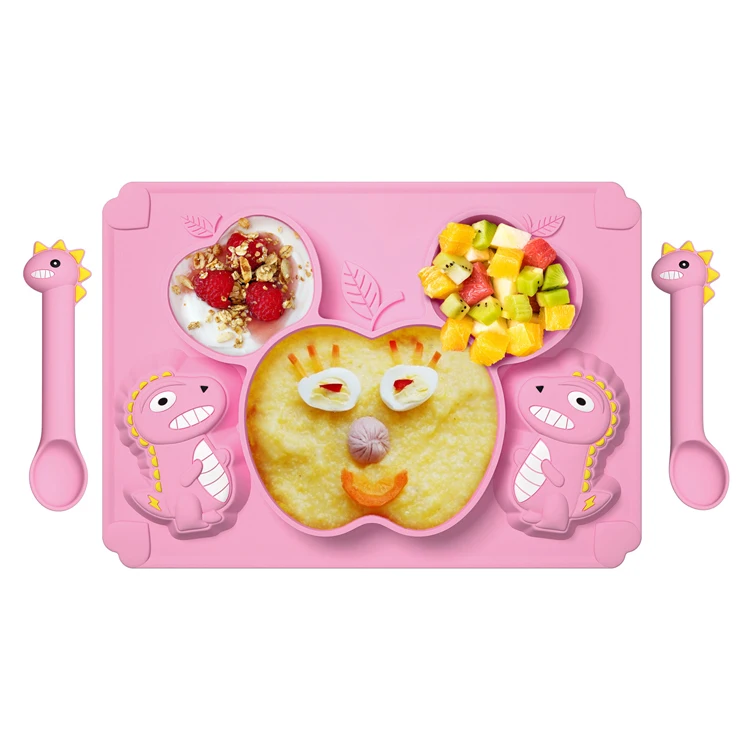 Dinosaur Silicone Plates For Baby Silicone Feeding Plate Food Grade Suction BPA Free Divide Feeder Set, Pink, dark green
Dinosaur Silicone Plates For Baby Silicone Feeding Plate Food Grade Suction BPA Free Divide Feeder Set, Pink, dark green