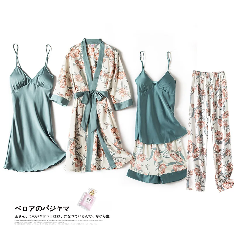 Ladies Five Piece Set Hot Women Sexy sleepwear pajamas set silk women pajamas women night dress sleepwear
Ladies Five Piece Set Hot Women Sexy sleepwear pajamas set silk women pajamas women night dress sleepwear