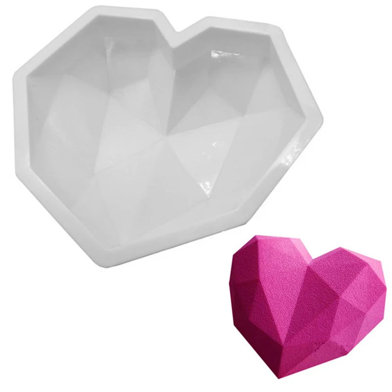 Silicone diamond heart mousse mold heart-shaped French cheese cake heat resistant baking tool
Silicone diamond heart mousse mold heart-shaped French cheese cake heat resistant baking tool