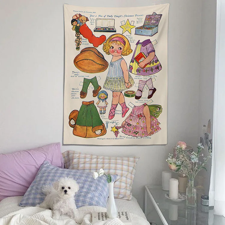 Cutelife 100% Polyester Fabric Cartoon Retro Doll Hanging Cloth Room Decoration Handmade Ornaments Bedroom Wall Tapestry
Cutelife 100% Polyester Fabric Cartoon Retro Doll Hanging Cloth Room Decoration Handmade Ornaments Bedroom Wall Tapestry