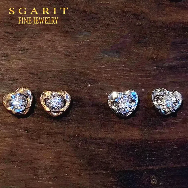 SGARIT new style women wedding earring diamond jewelry 18k gold 0.04ct natural white diamond stud earring
SGARIT new style women wedding earring diamond jewelry 18k gold 0.04ct natural white diamond stud earring