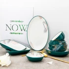 2019 hot new design 9pcs stoneware dinner set wholesale custom plates sets dinnerware
