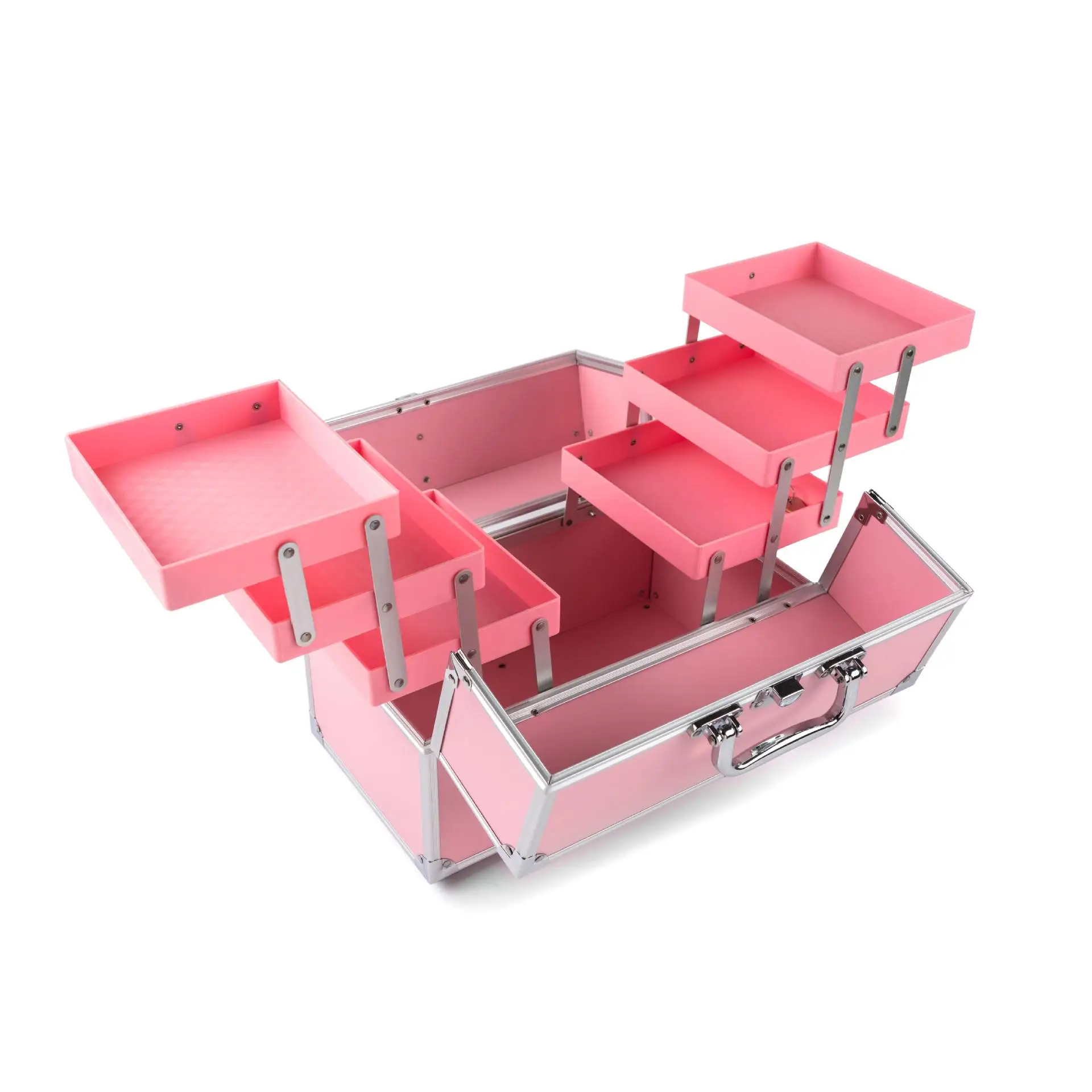 High quality aluminum PVC fashion make-up case cosmetic storage box pink beauty lipstick eye -shadow brush traymake up box
High quality aluminum PVC fashion make-up case cosmetic storage box pink beauty lipstick eye -shadow brush traymake up box