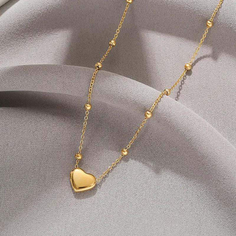Fine Necklace Minimalist Chain Gold Plated Heart Shape Stainless Steel Necklace for women
Fine Necklace Minimalist Chain Gold Plated Heart Shape Stainless Steel Necklace for women