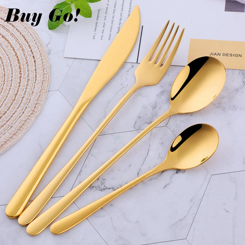 Korean Cutlery Set Eco 304 Stainless Steel Elegant Spoon Fork and Knife Gold Dinning Flatware Set
Korean Cutlery Set Eco 304 Stainless Steel Elegant Spoon Fork and Knife Gold Dinning Flatware Set