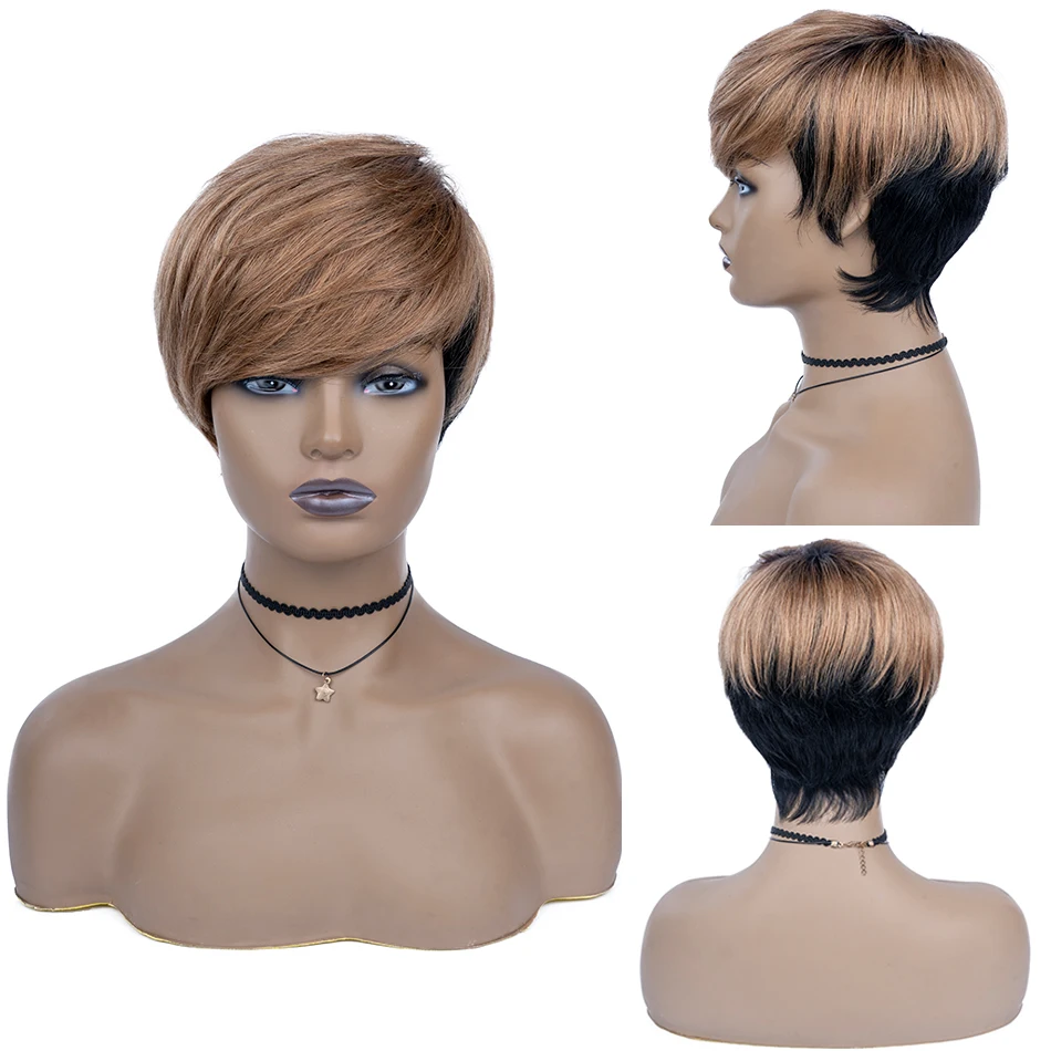 Factory Wholesale Cheap Short Straight Brazilian Human Hair Non Lace Wigs Pixie Cut Machine Made Wig for Black Women
Factory Wholesale Cheap Short Straight Brazilian Human Hair Non Lace Wigs Pixie Cut Machine Made Wig for Black Women