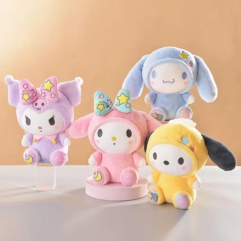 

8" Kawaii My Melody Cinnamoroll Purin Dog Cute Anime Doll Kuromi Plush Soft Kids Toys Custom Plush Toy Christmas Gifts