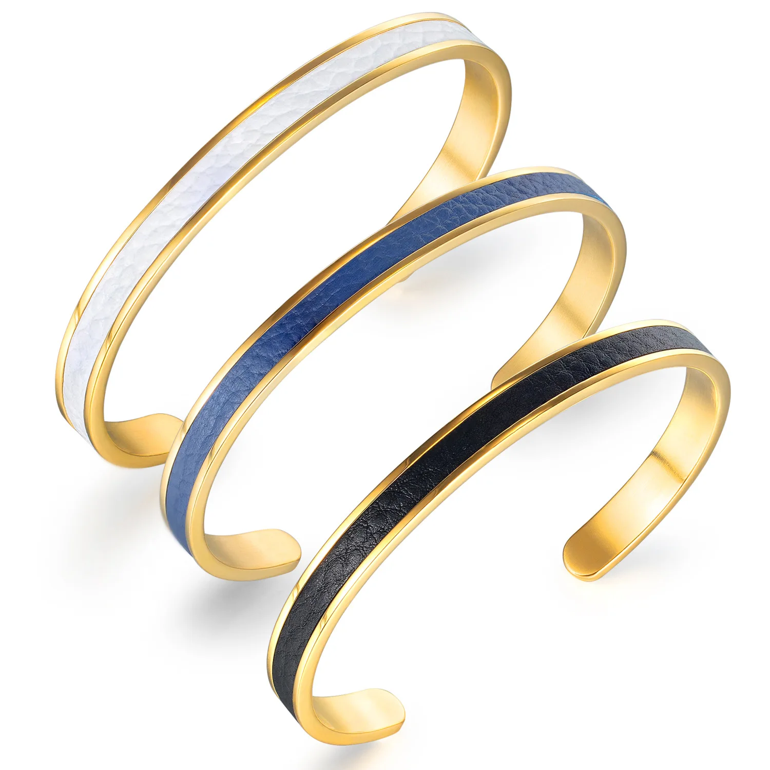 Fashion Stainless Steel C Shape Opening Creative Men'S Titanium Steel Leather Bangle Jewelry
Fashion Stainless Steel C Shape Opening Creative Men'S Titanium Steel Leather Bangle Jewelry