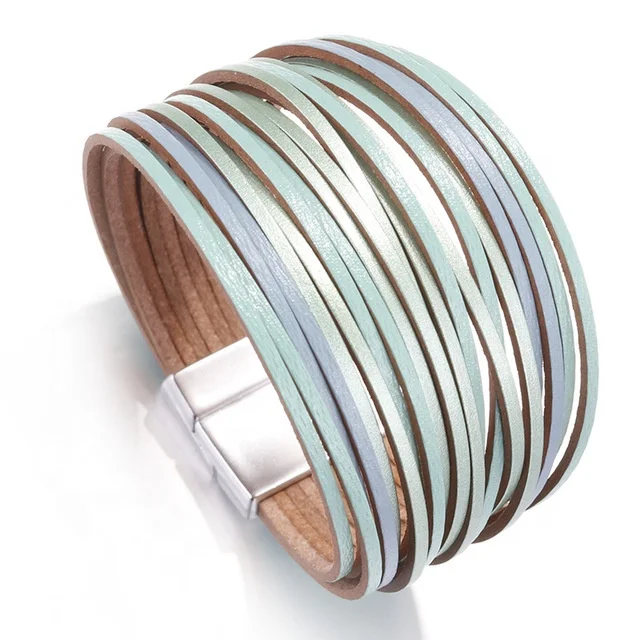 Multilayer Women Lady Leather Bracelets Slim Strips buckle magnetic Wrap Bangle Female Jewelry Gift, Fashion colors
Multilayer Women Lady Leather Bracelets Slim Strips buckle magnetic Wrap Bangle Female Jewelry Gift, Fashion colors