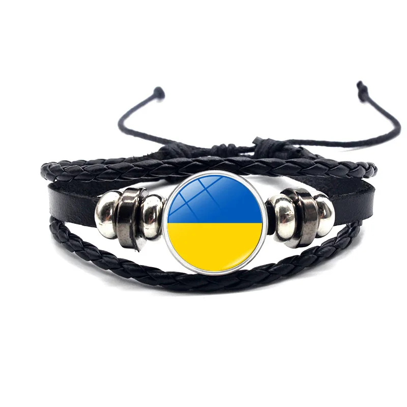 Handmade Ukrainian Symbol Bracelets Ukraine Flag Charm Leather Bracelet Jewelry, Blue,yellow
Handmade Ukrainian Symbol Bracelets Ukraine Flag Charm Leather Bracelet Jewelry, Blue,yellow