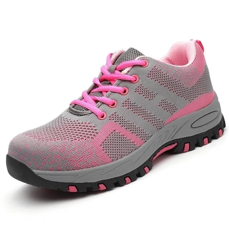 New functional lightweight knit ladies pink sport shoes steel toe women work safety shoes, Grey or black
New functional lightweight knit ladies pink sport shoes steel toe women work safety shoes, Grey or black