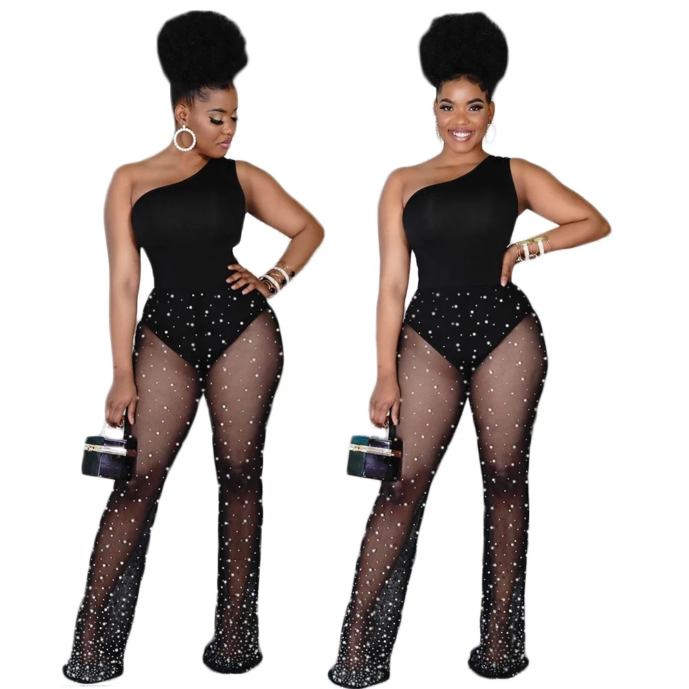 2021 Hot Chiffon See Through Sexy Jumpsuit Club Sweet Tank Sleeve One Off Shoulder Black Women Rompers
2021 Hot Chiffon See Through Sexy Jumpsuit Club Sweet Tank Sleeve One Off Shoulder Black Women Rompers